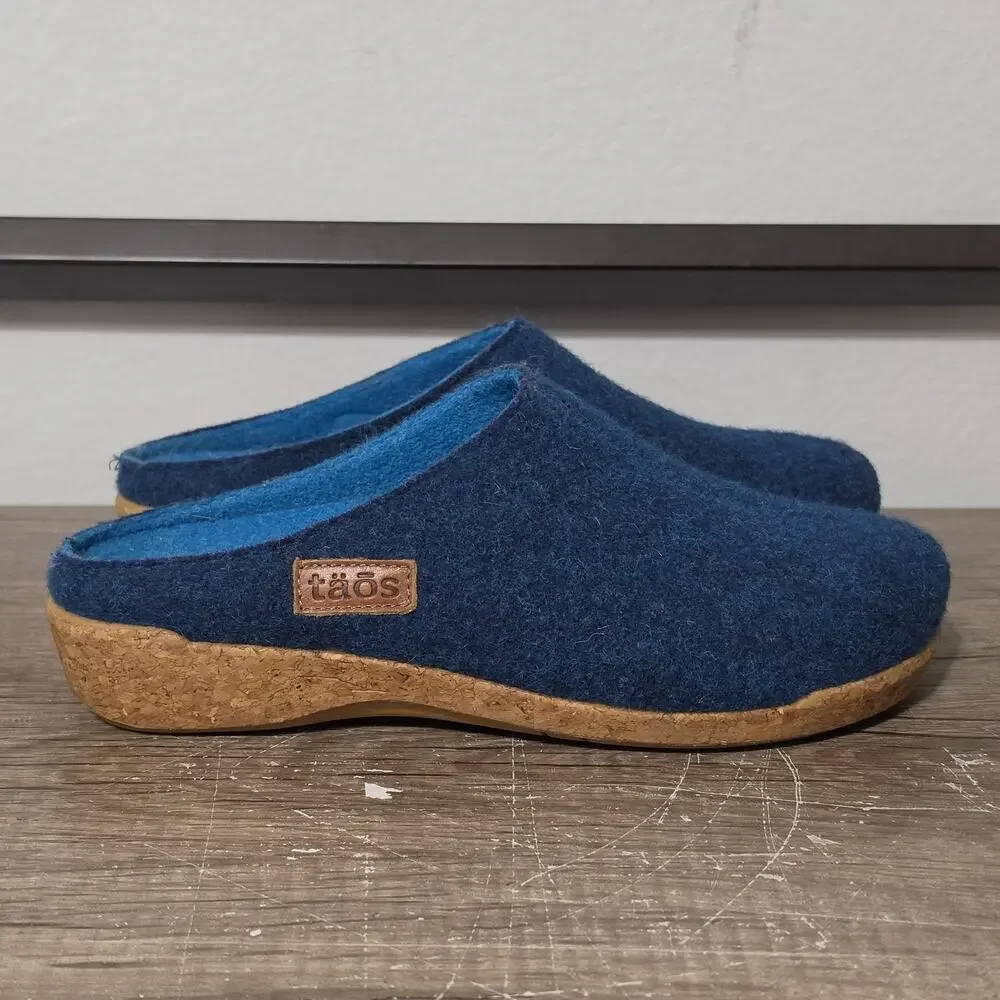Taos Woollery Women's Slip-On Clogs Mules Shoes Size 37 (6-6.5) Blue
